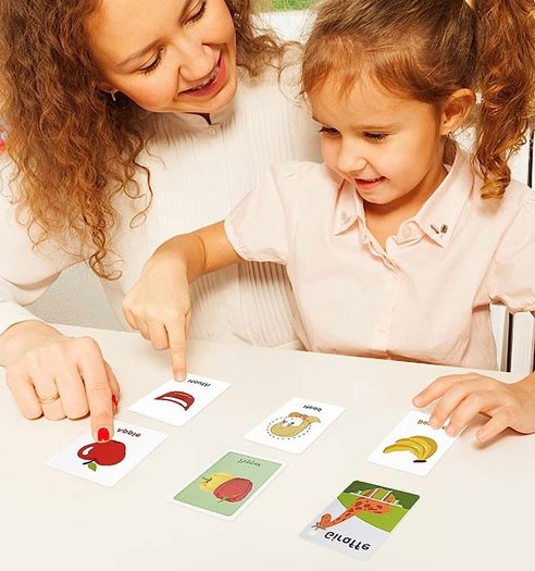 80Pcs/Box Preschool Educational Flash Cards, Toddler Learning Flash Cards Double Sided, Include Fruits Vegetables Body Parts Animal Flash Cards for Kids, Toddlers