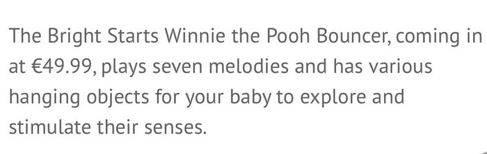 Winnie The Pooh Vibrating Musical Bouncer