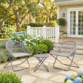 Patio Bistro Set Folding Patio Furniture Set with 2 Chairs and Table