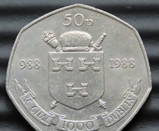 Dublin Millennium 50p excellent collector grade 1988 Ireland 988 AD