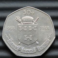 Dublin Millennium 50p excellent collector grade 1988 Ireland 988 AD