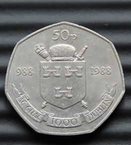 Dublin Millennium 50p excellent collector grade 1988 Ireland 988 AD