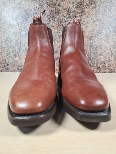 Mens Rm Williams Comfort Craftsman Chelsea Boots Dark Tan Size Uk 8 H Wide Foot