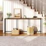 200 cm Narrow Console Table with Power Outlet, 18 cm Skinny Sofa Table, Long Behind Couch Table with Charging Station, for Entryway, Hallway, Living Room, Rustic Brown and Black Image 9