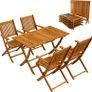 5 Piece Acacia Wood Garden Furniture Set Folding Table and 4 Chairs Image 2