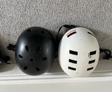 2 kids skater style helmets