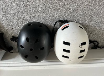 2 kids skater style helmets