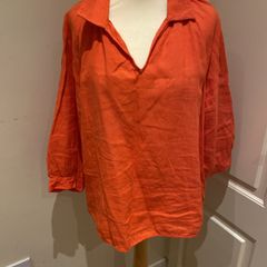 Part Two Copenhagen orange linen top size 14