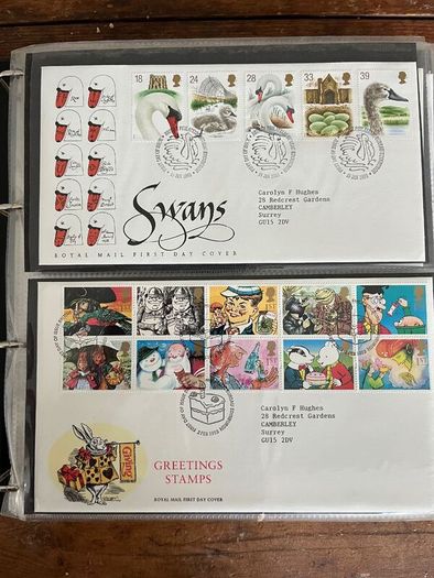 Collection of  78 UK First Day Cover stamps 1993 to 1998 in album