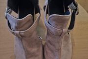 Taupe Open Toe Block Heel Sandals