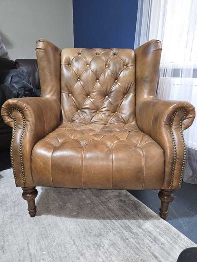 Classic Chesterfield Wingback Armchair