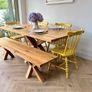 Rustic Oak 2m Dining Table & Matching Bench, Excellent Condition. Image 6