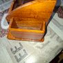 Wooden Desk Organizer features a Leather-Lined Compartment and Side Sections for Pens Image 5