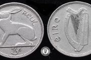[#65] - Ireland 1940 | Irish 3p | Three Pence | Harp | KM.12
