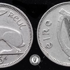 [#65] - Ireland 1940 | Irish 3p | Three Pence | Harp | KM.12