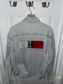 Super Rare Tommy Hilfiger X Lewis Hamilton Oversized Bleached Jean Jacket - Size L