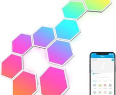 NEW SALE | Hexa Light Panels, Smart Hexagon LED Wall Lights, Wi-Fi RGBIC Music Sync Lights Work with Alexa & Google Assistant for Living Room 10 Packs