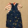 Disney Mickey Mouse Denim dungaree,s and top set Image 3