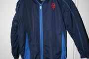 Navy and Blue Hooded Fleece Lined Football Jacket Age 6 - 7 Years