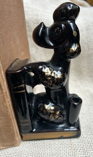 MCM Ceramic  pair of poodle bookends
