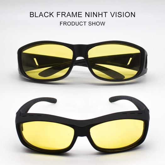 Anti Glare Night Vision HD Driving Glasses-Men & Women,TAC+PC Material Polarized Sunglasses-UV Protection Eyewear Sport Safety Glasses for Fishing, Car, Bicycle (Yellow)