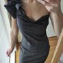 dress party beautiful, elegant, party cocktail dress with one shoulder, adorned, shiny black, silver, XS S New christmas party Image 2