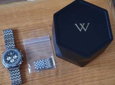 Wittnauer Men's WN3061 Quartz Chronograph Crystal Accents Black Dial 50mm Watch