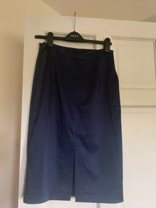 Coast navy satin pencil skirt size 10 will fit size 8 small 10