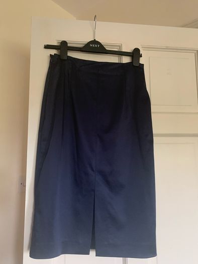 Coast navy satin pencil skirt size 10 will fit size 8 small 10