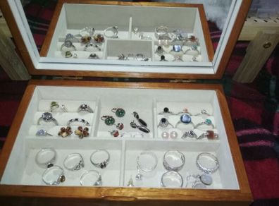 Wooden Jewelry box with mirror