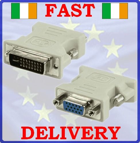New Male DVI to Female VGA Adapter Video Converter 24+5 DVI-I #62