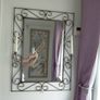 Wrought iron mirror with candle stands either side Image 2