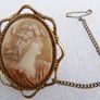 Vintage Gold Plated Shell Ornate Cameo Image 6