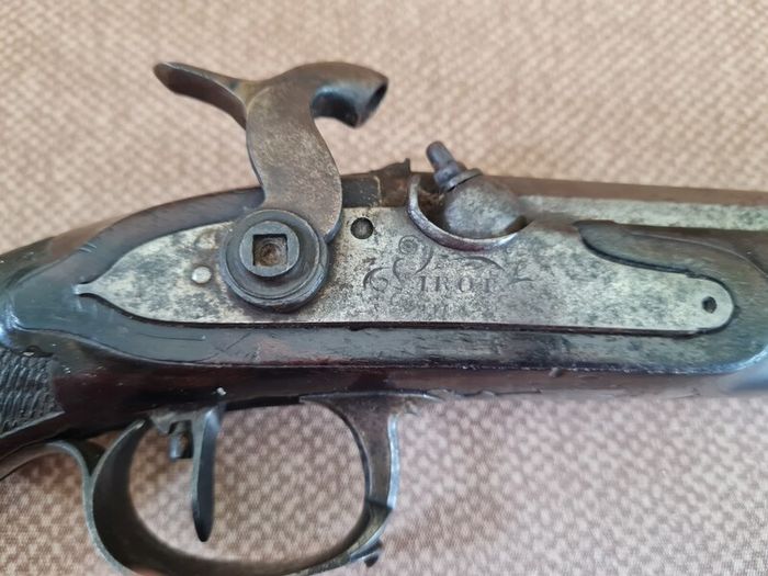 Antique 19th C. European Percussion Target Pistol - Signed "TROT" (c. 1840s)