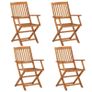 5 Piece Folding Garden Dining Set Solid Acacia Wood Image 7