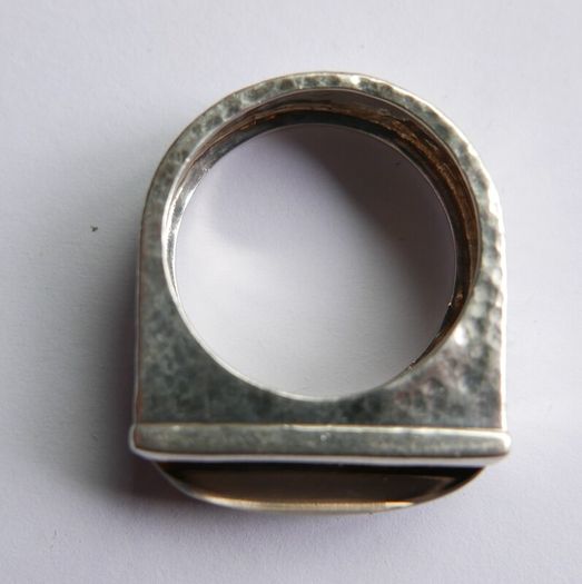 Vintage 925 Sterling Silver Ring with Rectangular Stone