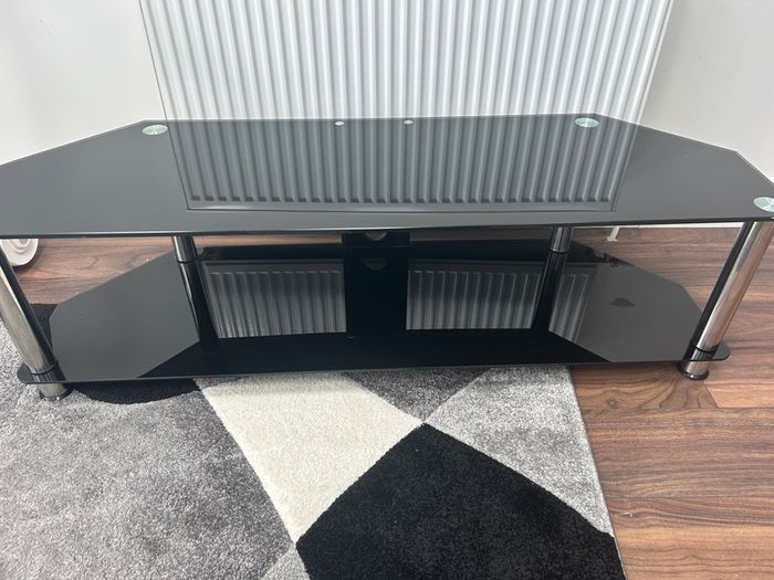 Black Tempered Glass TV Stand