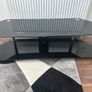 Black Tempered Glass TV Stand Image 2