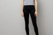 New Look Jenna jeans beaded embellished studded black size 6 BNWT