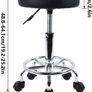 PU Leather Round Rolling Stool with Foot Rest Swivel Height Adjustment Medical Spa Drafting Salon Tattoo Work Office Massage Stools Task Chair Small AVAILABLE IN WHITE/BLACK (FREE POSTAGE) Image 3