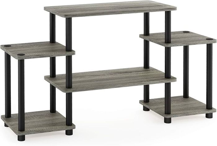 NEW SALE | Turn-N-Tube No Tools Entertainment Center, TV Unit, TV Stands, French Oak/Black, 105.4 (W) x 58 (H) x 29.5 (D) cm