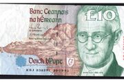1993 Ireland IR10 James Joyce Banknote Series C. Note issued 20/09/93. Serial number KBL838297