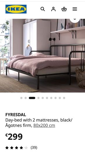 FYRESDAL metal frame sofa bed/ day bed 80x200cm