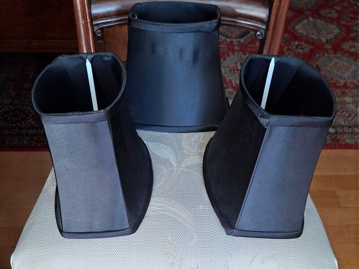 3 Small Black Lampshades