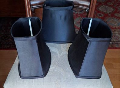 3 Small Black Lampshades