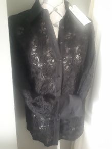 BNWT Zara Black Lace Style Shirt (Size xs/8-10)