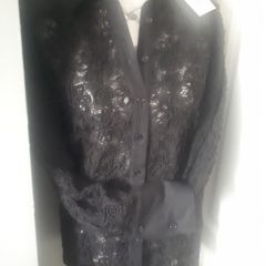 BNWT Zara Black Lace Style Shirt (Size xs/8-10)