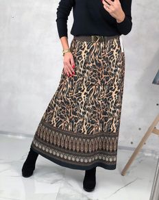 Made In Italy Centers Colors Autumn Maxi Skirt