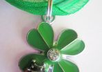 Irish St Patrick Day Clover Shamrock 4 leaf Pendant Necklace with Ladybird