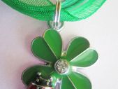 Irish St Patrick Day Clover Shamrock 4 leaf Pendant Necklace with Ladybird
